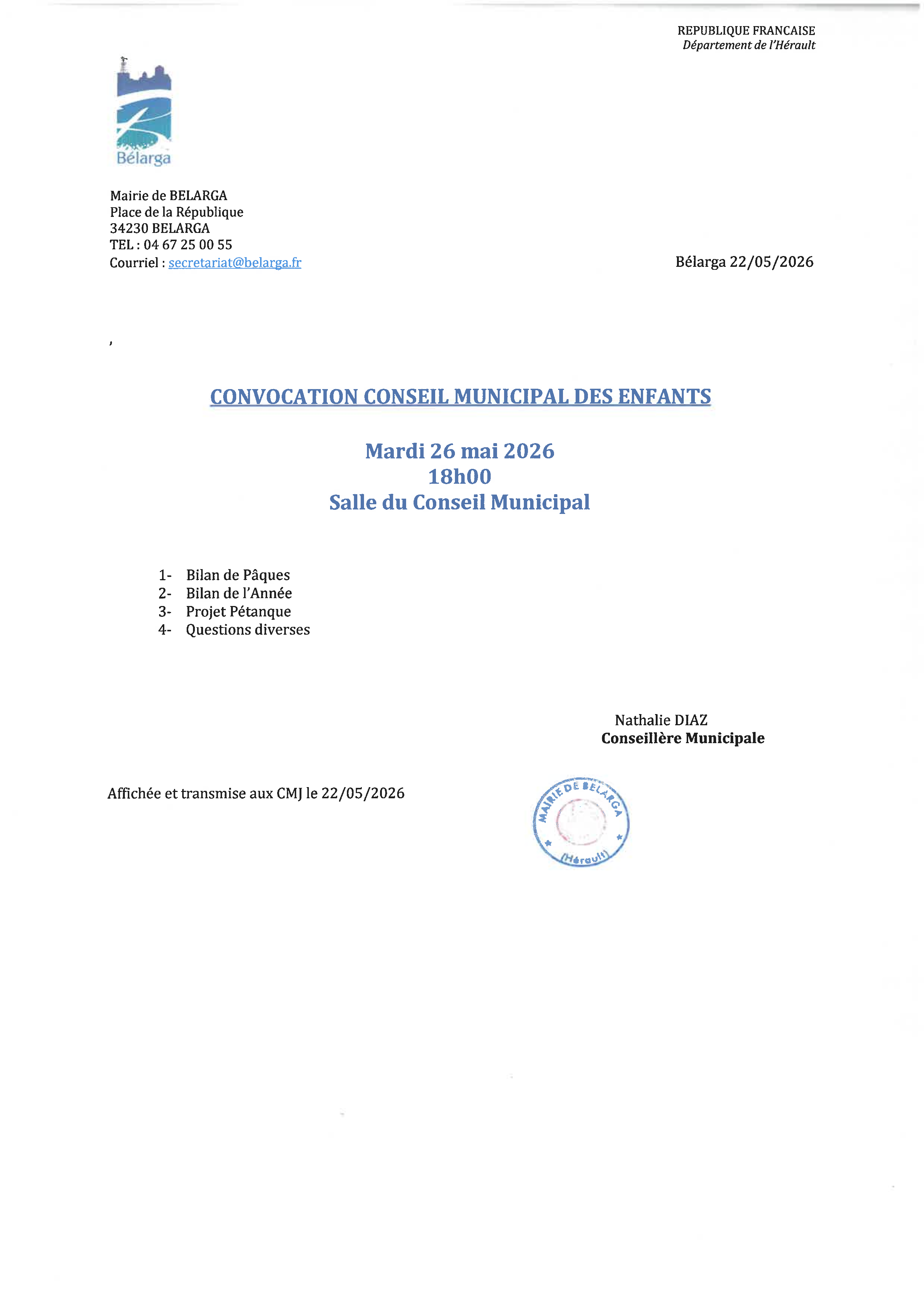 conseil municipal des enfants 202605