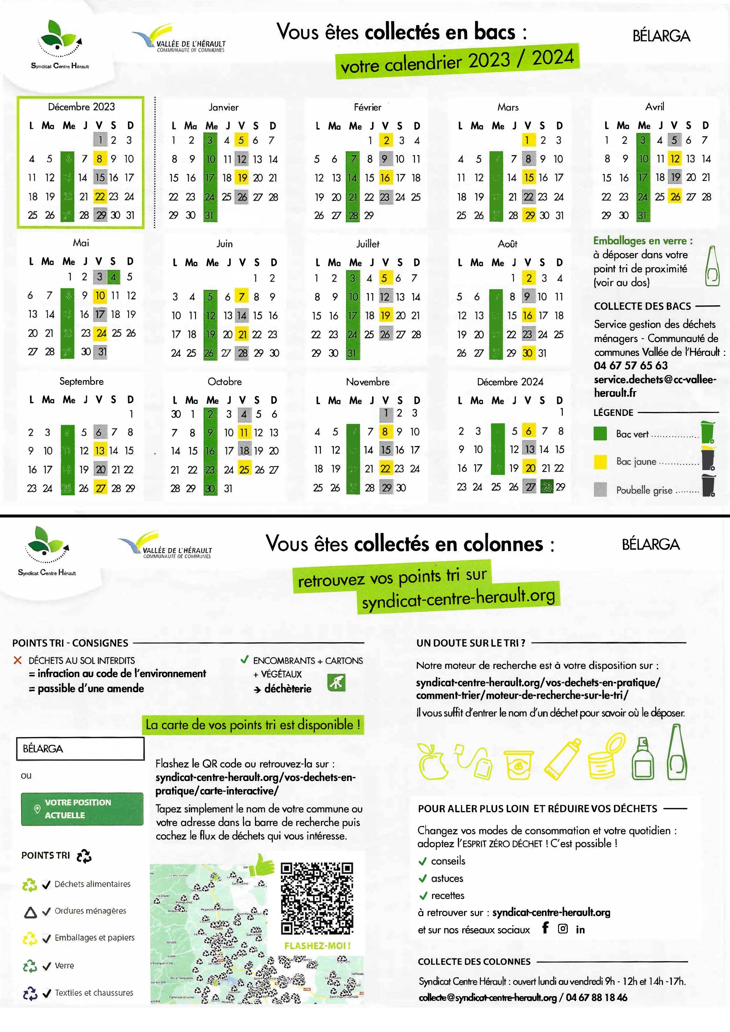 calendrier collecte belarga