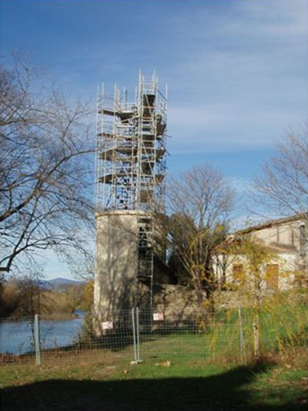 Le puits éolien pendant les travaux de restauration